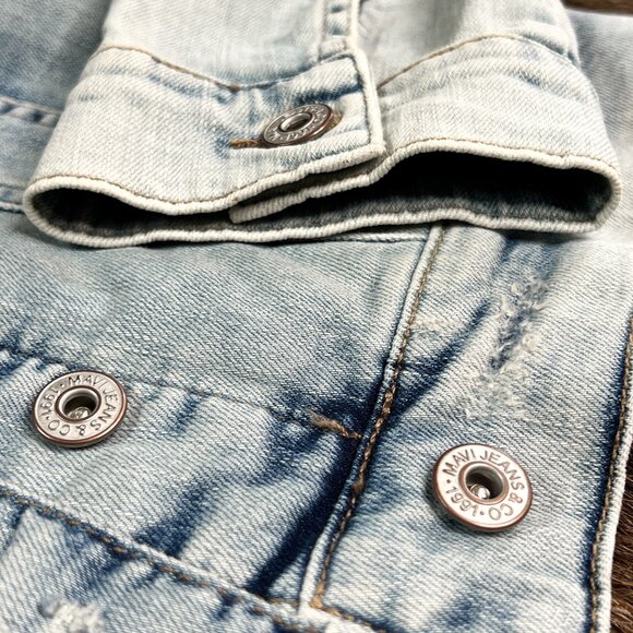 NWT Women's Mavi Samantha Denim Designer Jean Jacket Bleach Vintage - Medium - Picture 11 of 14